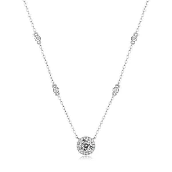 1–3CT Moissanite Necklace 925 Sterling Silver Diamond Pendant