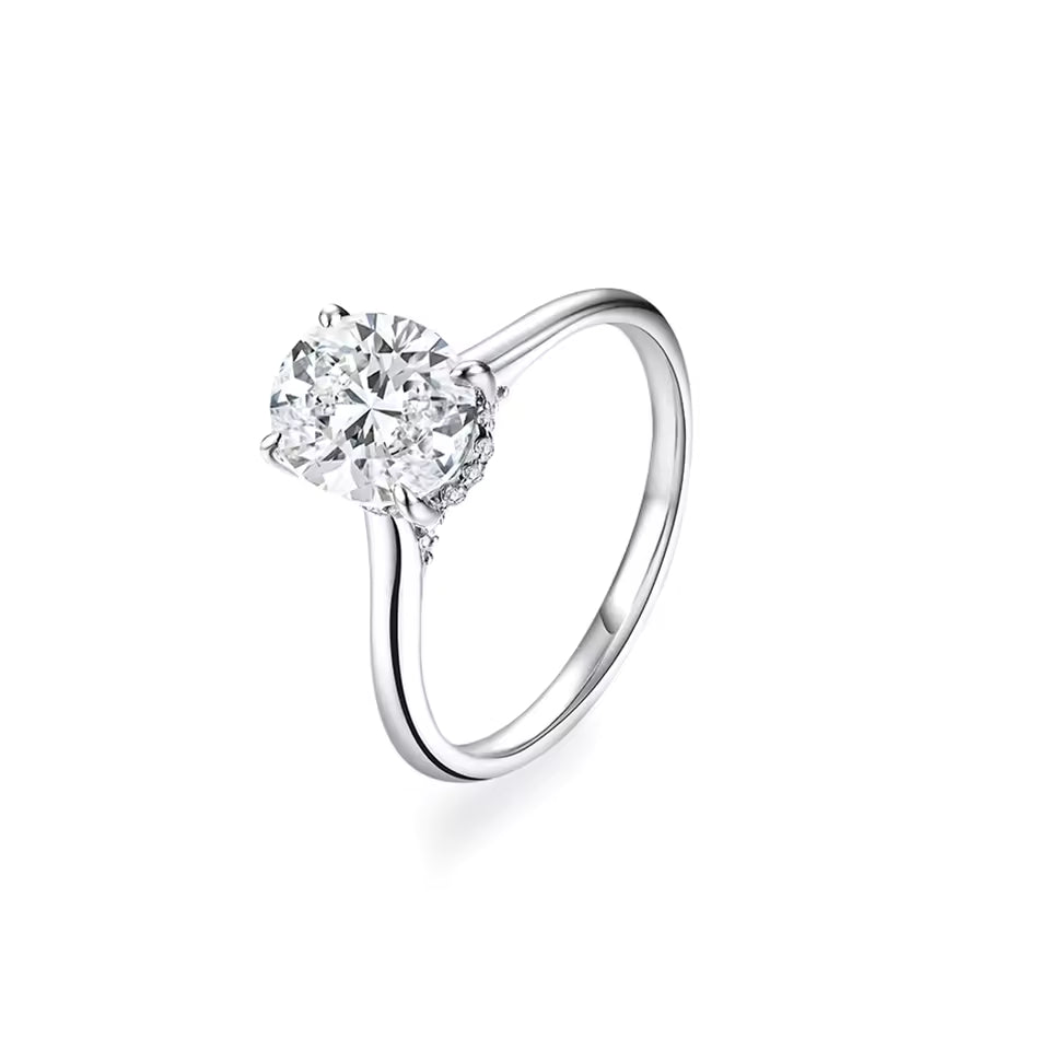 2CT Oval Cut Moissanite Ring