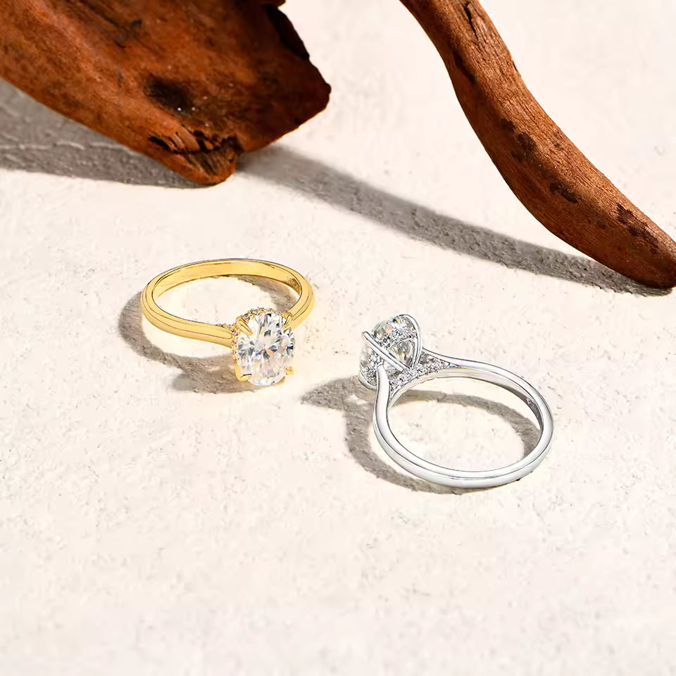 2CT Oval Cut Moissanite Ring