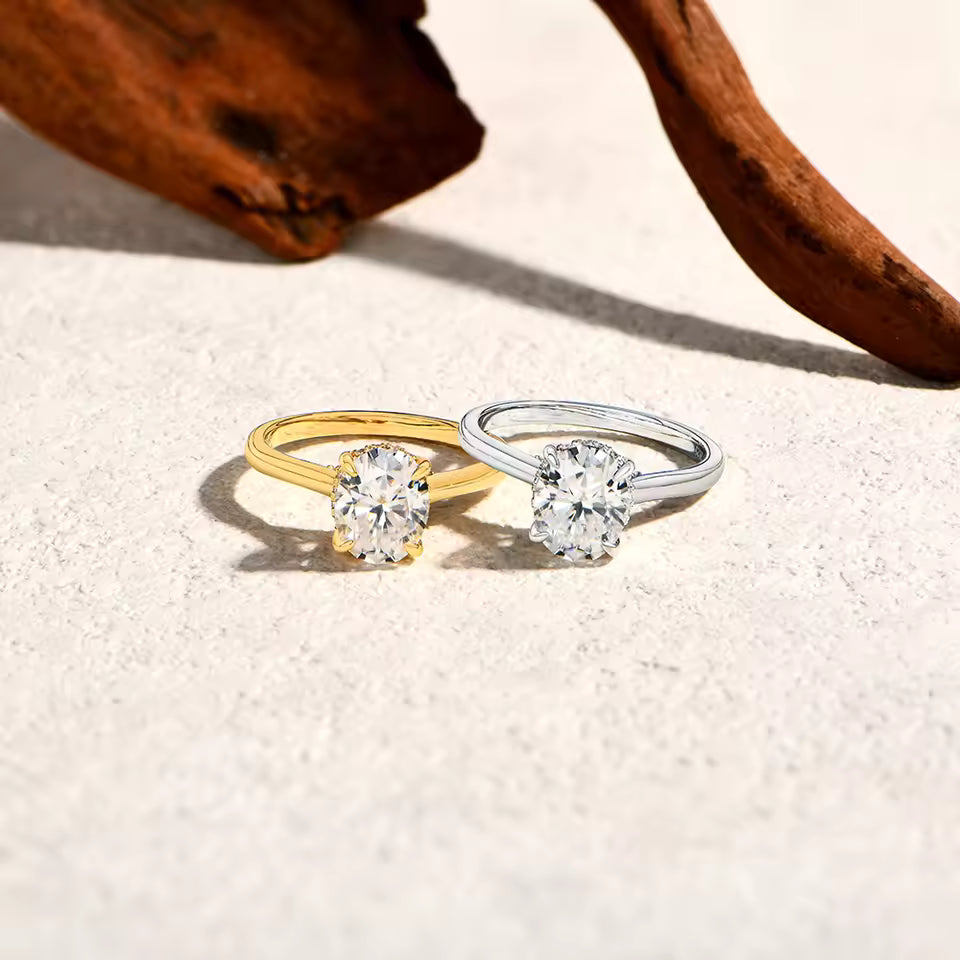 2CT Oval Cut Moissanite Ring