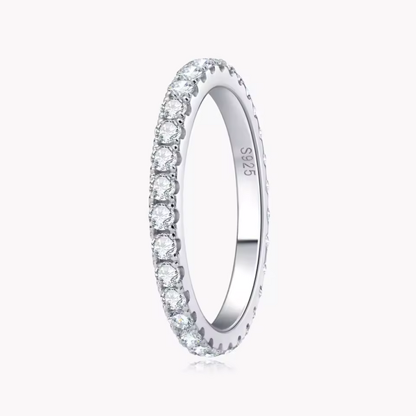 2mm D Color Moissanite Eternity Ring