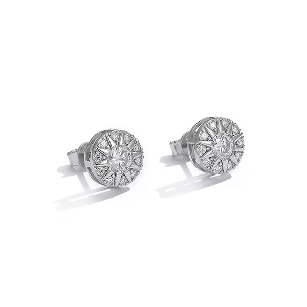 D Color Moissanite Cluster Stud Earrings