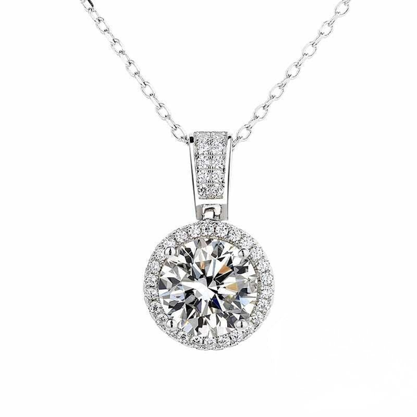 D Color Moissanite Pendant Necklace 