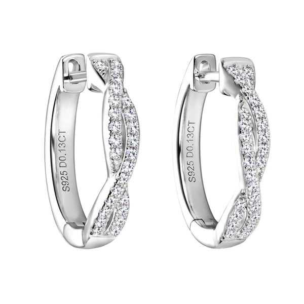 Full Moissanite Twist Hoop Earrings
