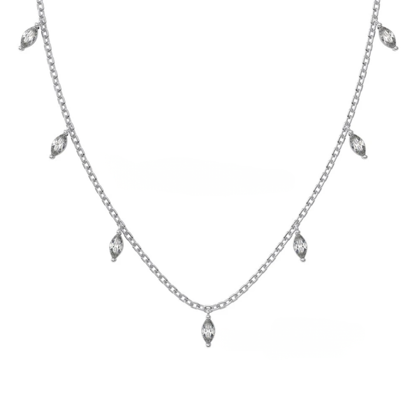 Marquise Cut Moissanite Necklace