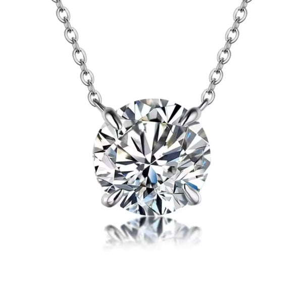 D Color 6.5mm Moissanite Diamond Pendant Necklace