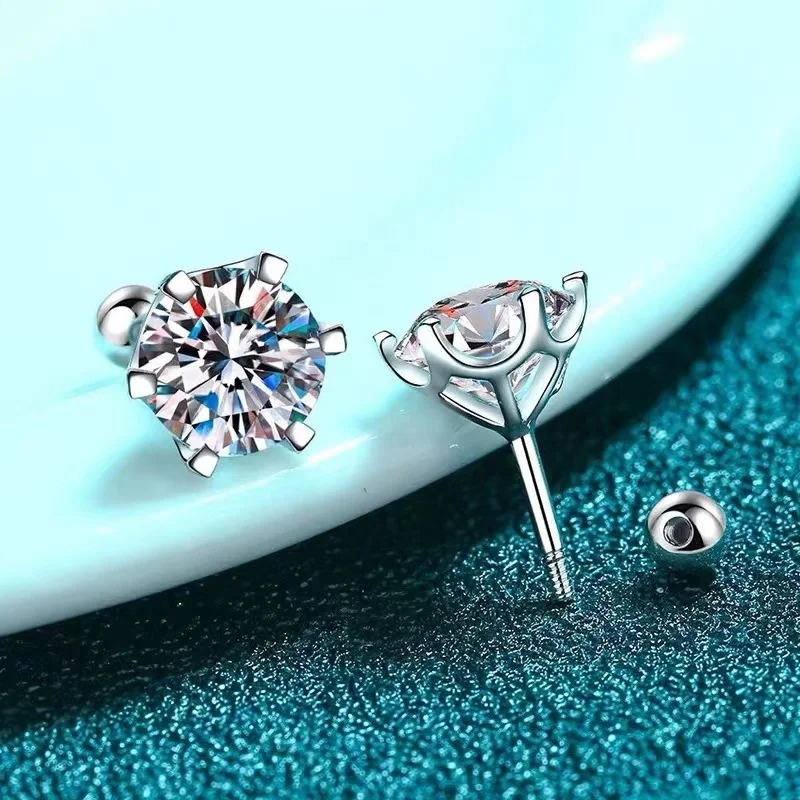Moissanite Screw Stud 