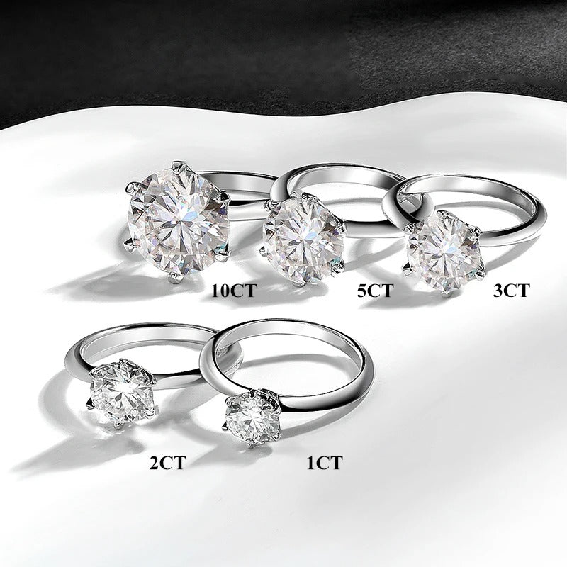 GRA Certified D Color Moissanite Engagement Ring