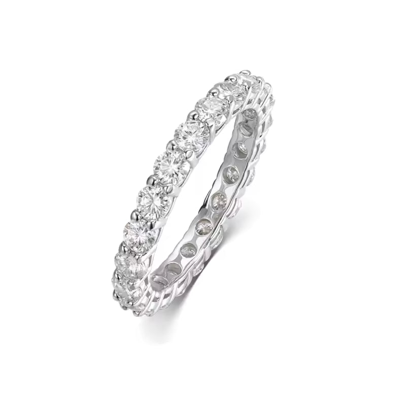  Moissanite Eternity Wedding Band Ring