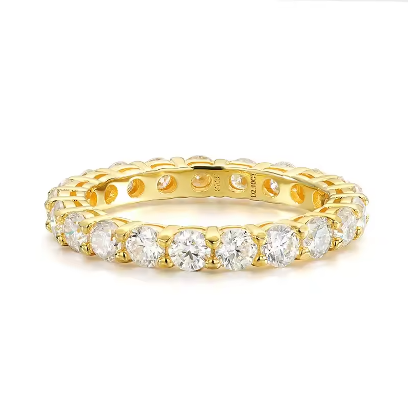  Moissanite Eternity Wedding Band Ring