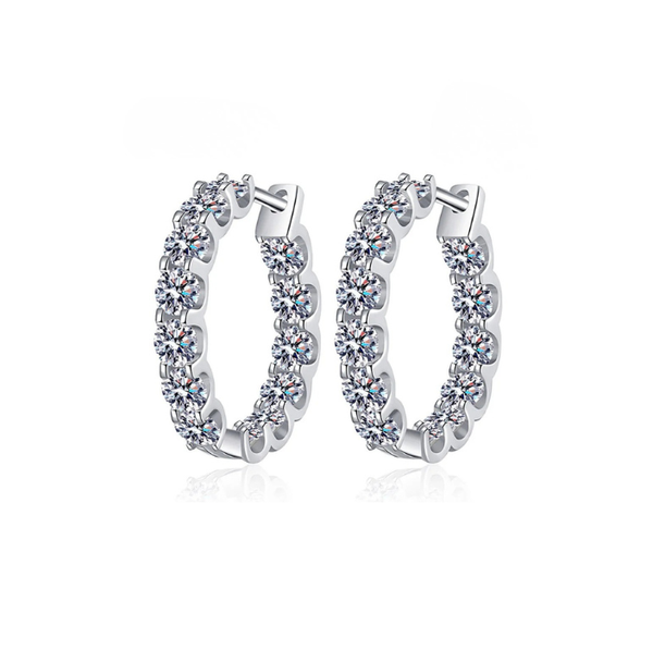 Brilliant Moissanite Hoop Earrings
