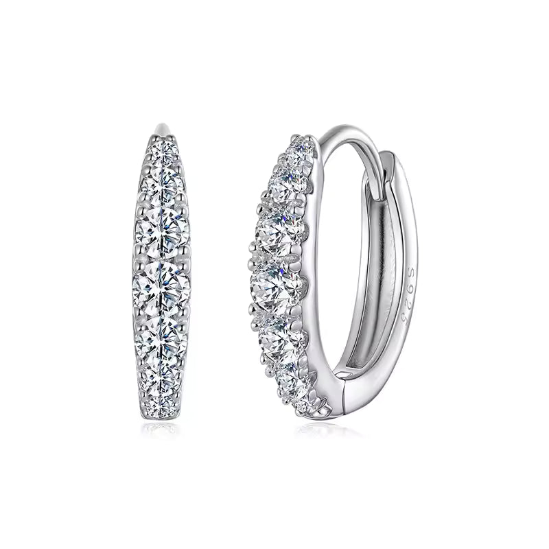 Moissanite Huggie Hoop Earrings