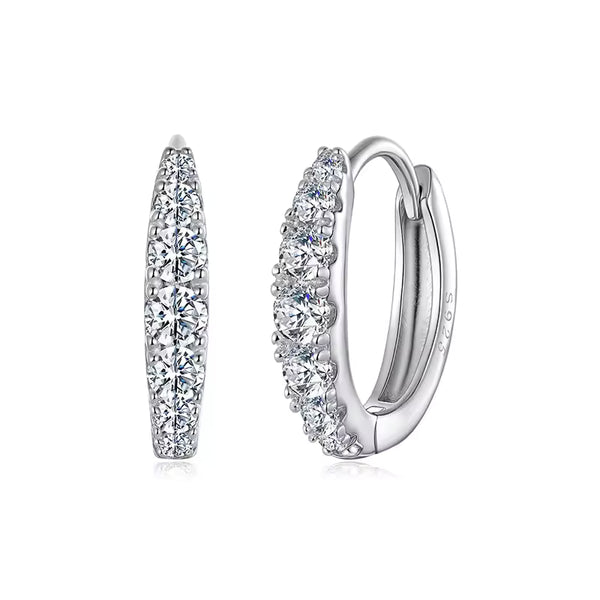 Moissanite Huggie Hoop Earrings
