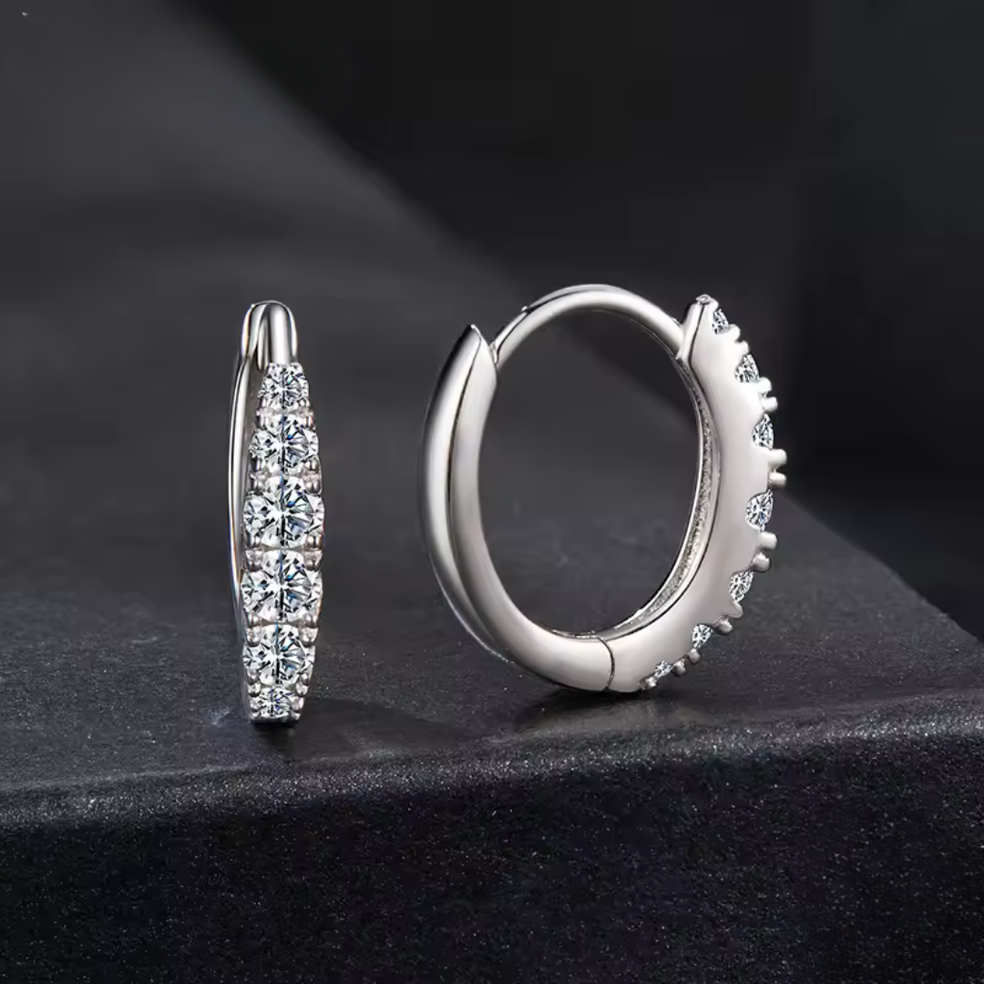 Moissanite Huggie Hoop Earrings