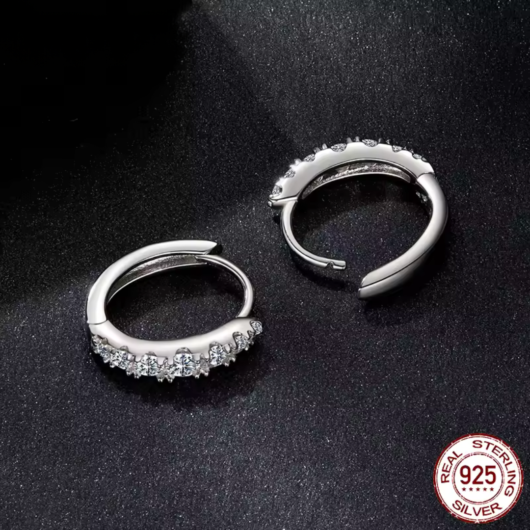 Moissanite Huggie Hoop Earrings