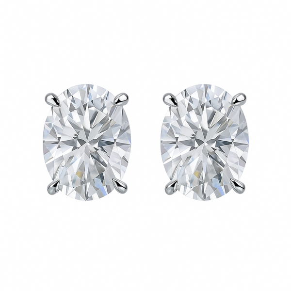 Oval Cut Moissanite Stud Earrings