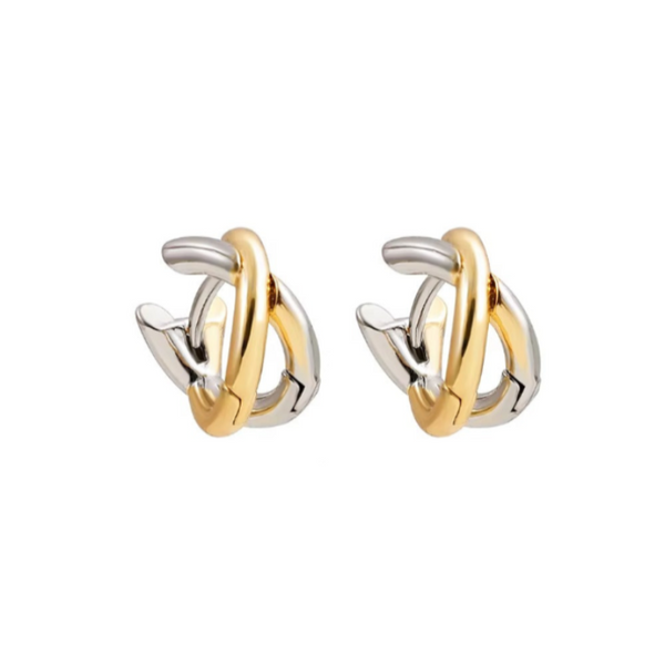 Geometric Criss Cross Hoop Earrings