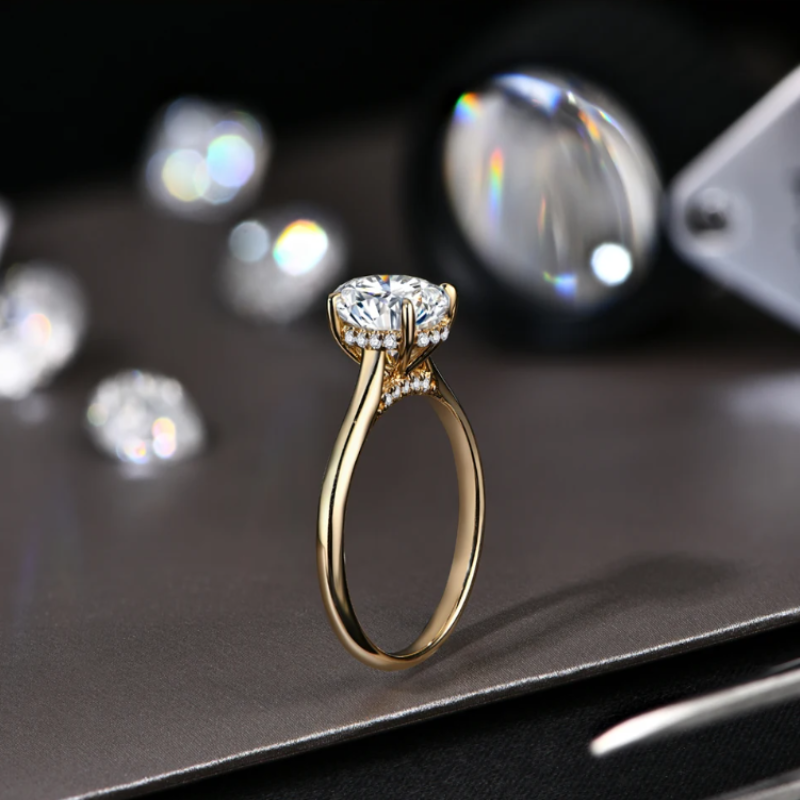 2CT Oval Cut Moissanite Ring