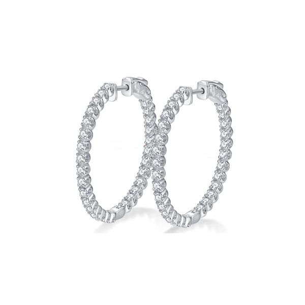 Serenity 2mm D Color Moissanite Hoop Earrings