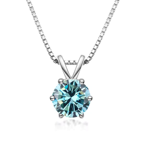 1ct Moissanite Necklace in 925 Sterling Silver