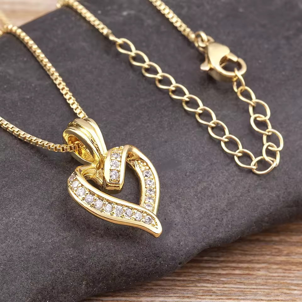 Spiral Heart Pendant Necklace