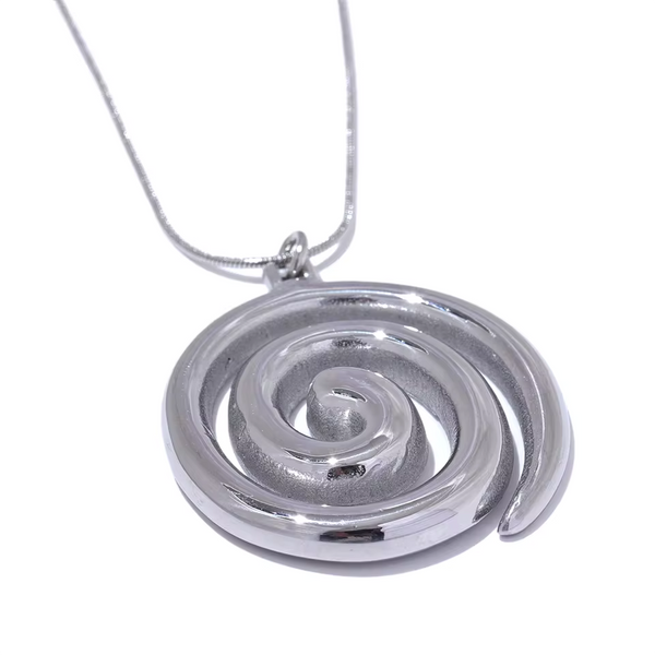 Trendy Stainless Steel Round Pendant Necklace