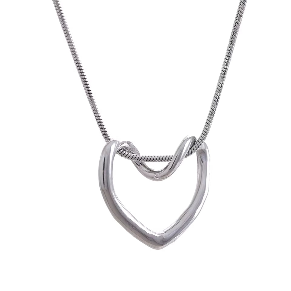 Stylish Heart Hollow Pendant Necklace