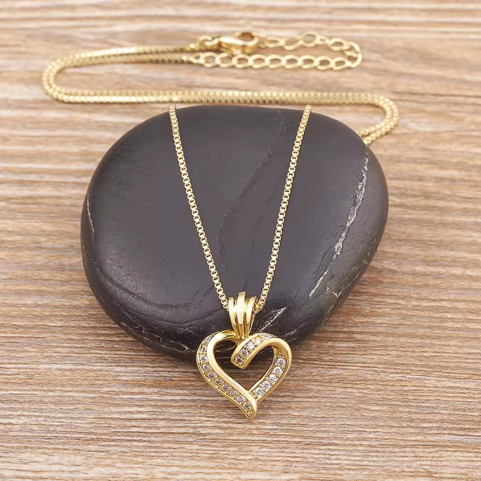 Spiral Heart Pendant Necklace