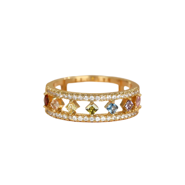 Vintage Square Zircon Engagement Ring
