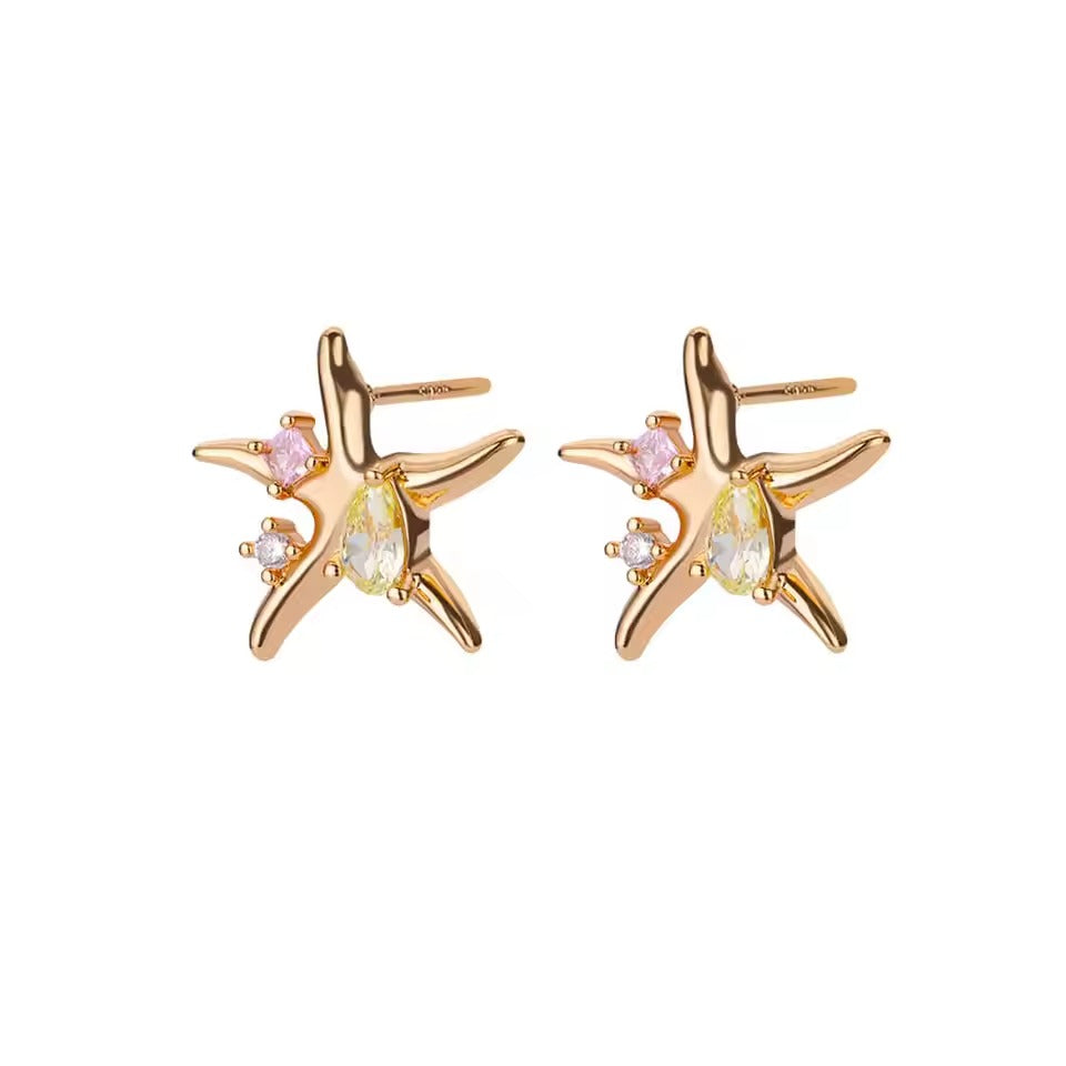 Starfish Zircon Earrings