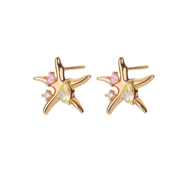 Starfish Zircon Earrings