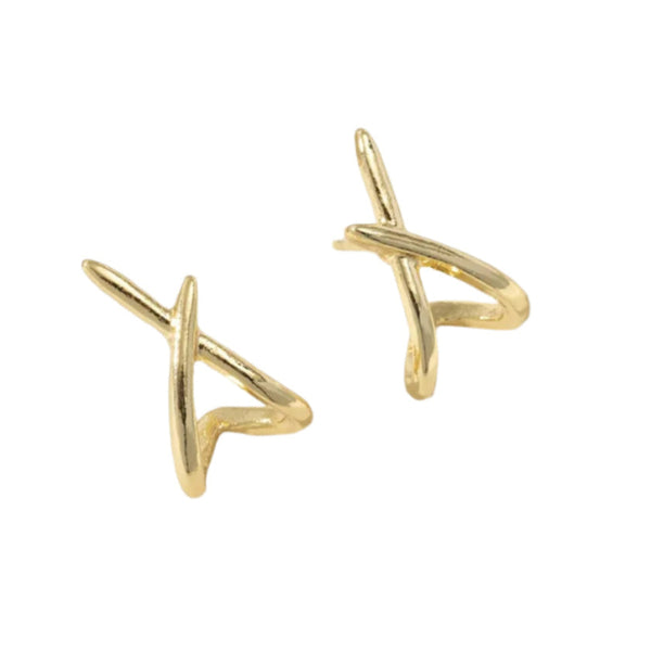 Trendy Gold Cross Earrings