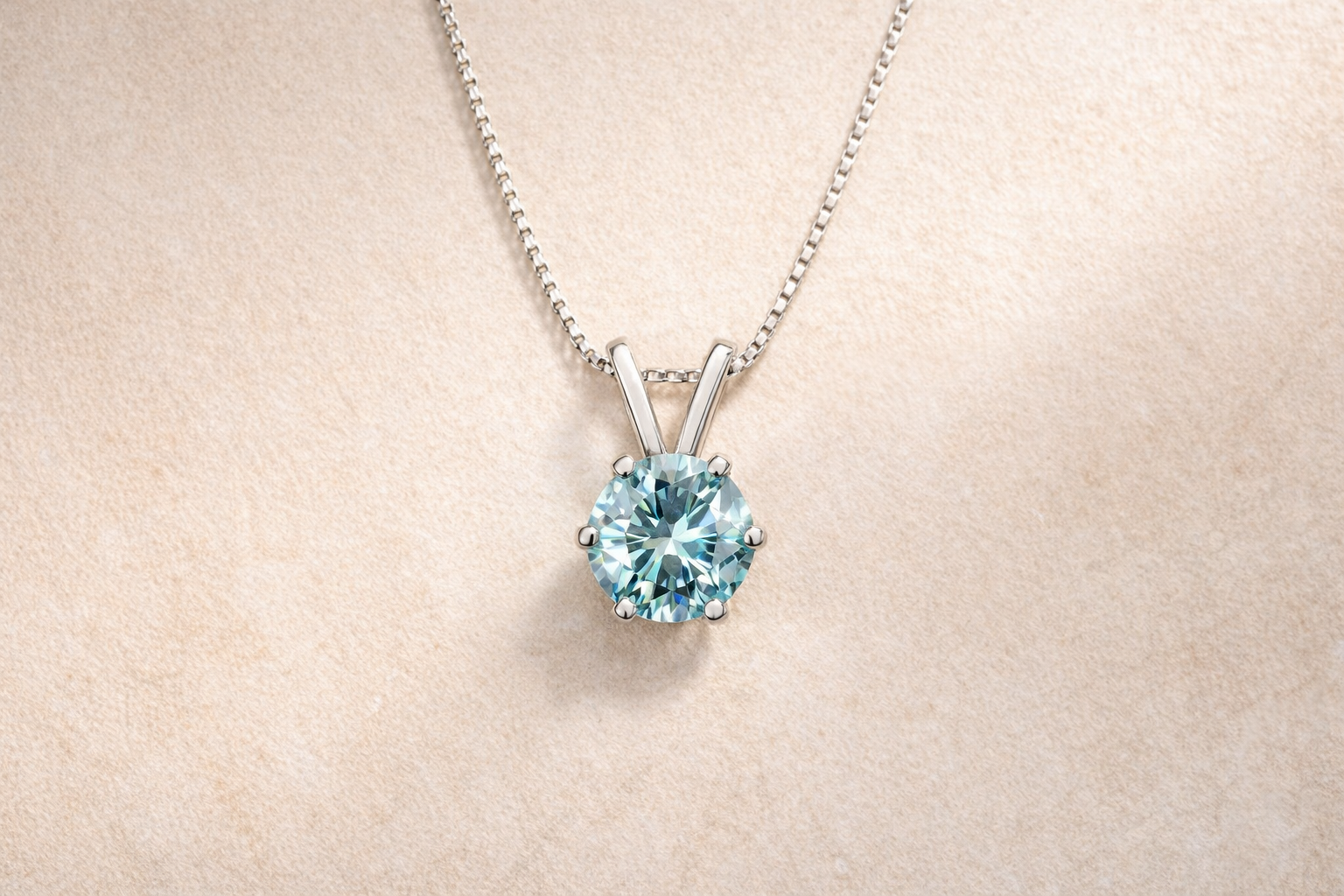 Certified moissanite necklace crafted with precision and timeless elegance by Lina Gems